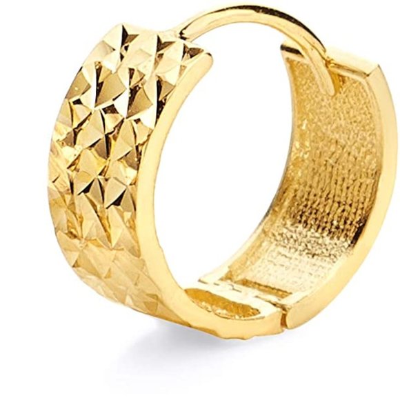 14k Yellow Gold 5mm Huggies Hoop Earrings 12mm